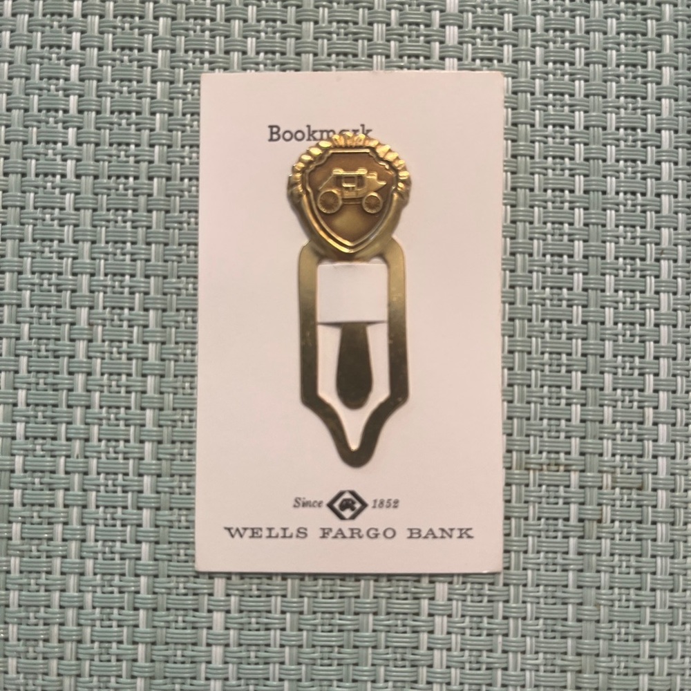 Vintage Wells Fargo Bank Advertising Metal Bookmark